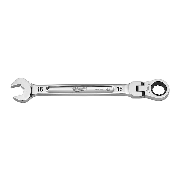 Llave combinada de trinquete con cabeza flexible métrica de 15mm de Milwaukee Tool - 45-96-9615