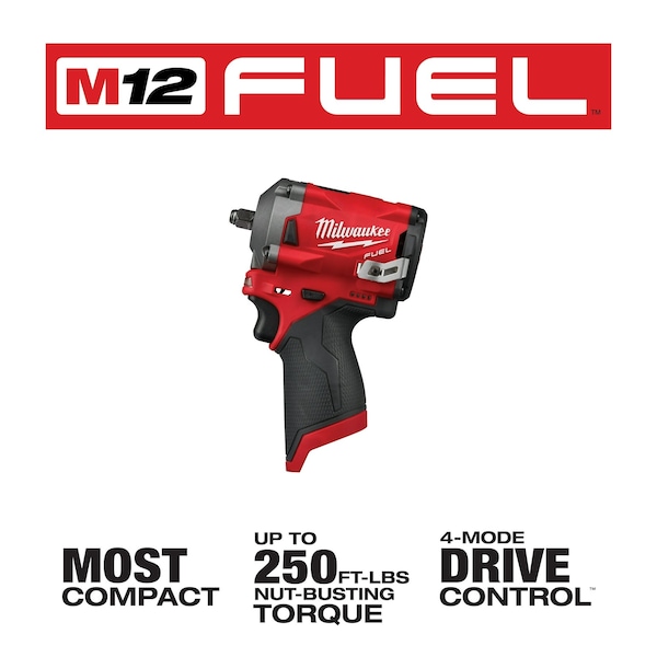 Milwaukee Tool M12 FUEL 3/8" Stubby Impact Wrench - 2554-20