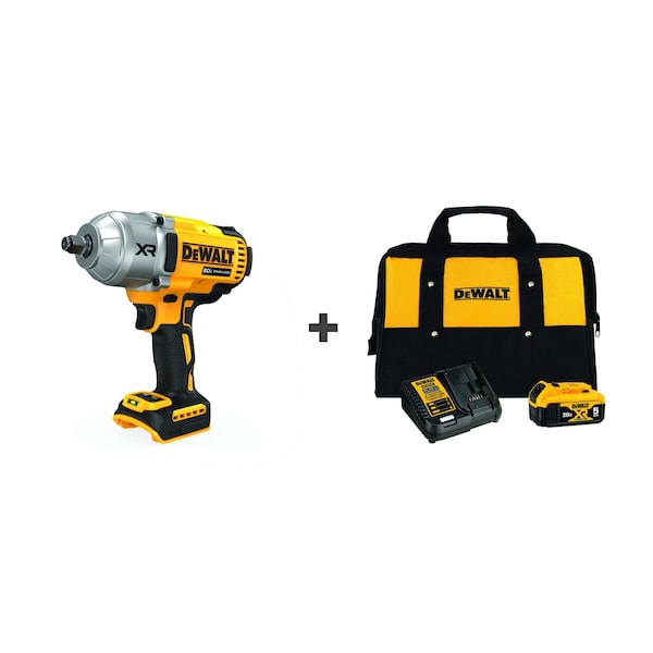 Dewalt Cordless Impact Wrench, 20VDC, Battery - DCF900B/DCB205CK