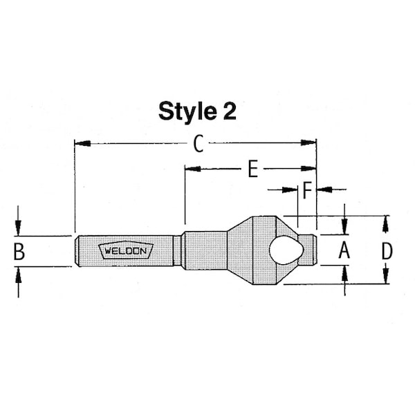 Drill America 3/8"x3/8" 82 Degree Piloted Countersink - WELCS12-1