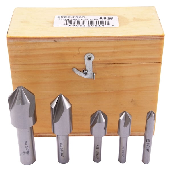 Hhip 5 Piece 82 Degree 1/4-1" High Speed Steel Countersink Set - 2001-2005