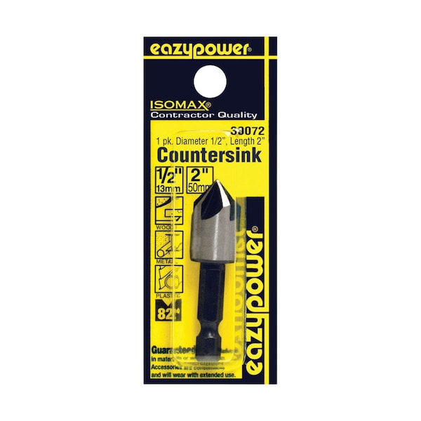 Eazypower Eazypower Isomax 1/2 in. X 1/2 inch  D Tool Steel Countersink Countersink Bit 1 pc - 30072