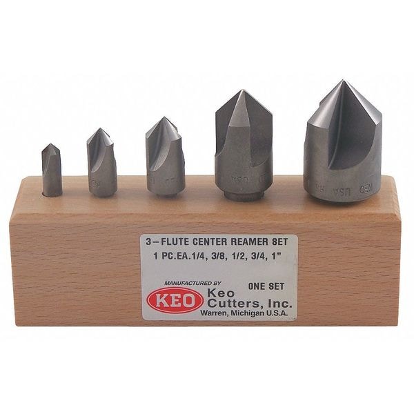 Keo 100 deg 3 Flute 5 piece Center Reamer Set HSS - 917-000-001