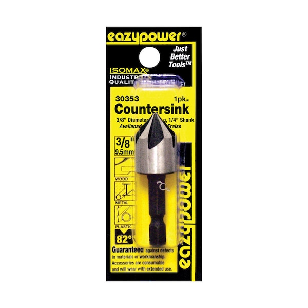 Eazypower Eazypower Isomax 3/8 in. X 3/8 inch  D Tool Steel Countersink Countersink Bit 1 pc - 30353