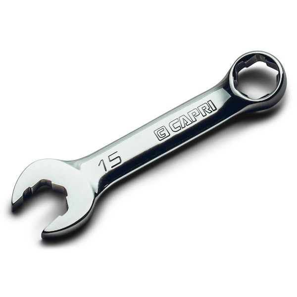 Llave combinada corta WaveDrive Pro de 15 mm de Capri Tools para pernos regulares y redondeados - CP11750-M15SB