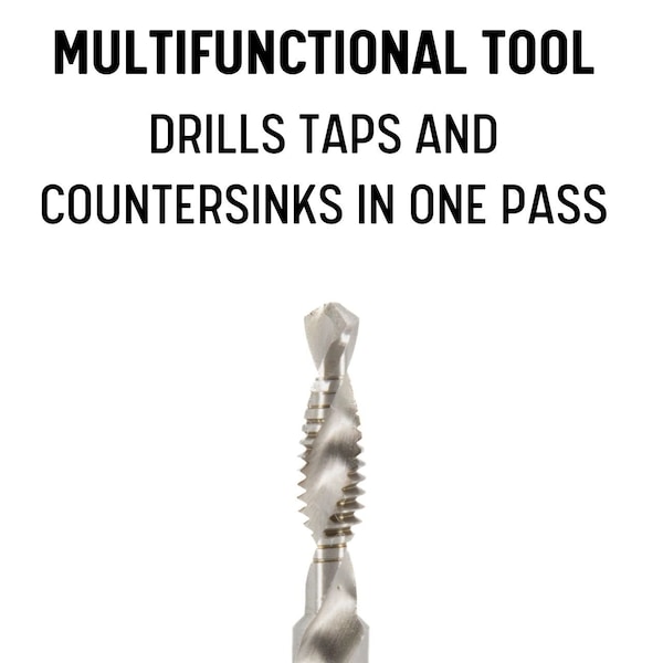 Drill America 6 Piece Drill/Tap/Countersink Bit Set, Fractional Sizes, 1/4'' Quick Change Hex Shank - TDC6F-SET
