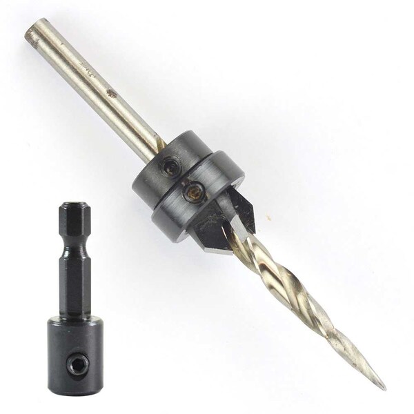 Big Horn # 12 Complete Countersink W/Taper Drill & Quick-Change 1/4" Hex Shank Adapter From W.L. Fuller (C5M) - 18931
