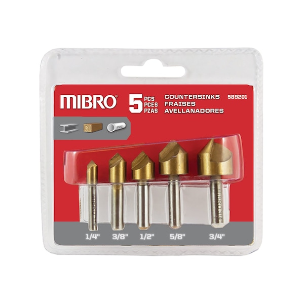 Richelieu (5-Piece) Steel and Titanium Nitride Countersink Set - 589201