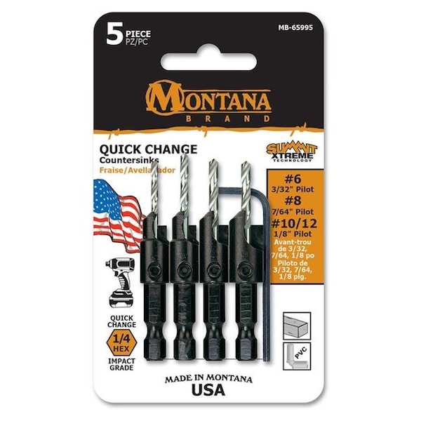 Montana Brand Montana Brand MB-65995 Power Groove Countersink Set - MB-65995