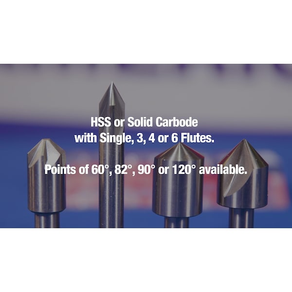 Drill America 5/8"-82 HSS Single Flute Countersink - DEWSFC5/8-82