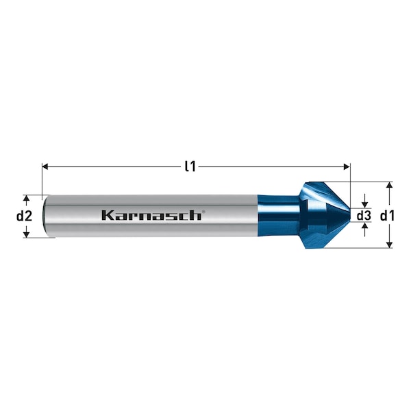 Karnasch HSS-Xe Blue-Tec Coated Countersink, 82 D - 201785070