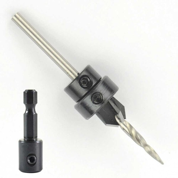 Big Horn # 6 Complete Countersink W/Taper Drill & Quick-Change 1/4" Hex Shank Adapter From W.L. Fuller (C5M) - 18906