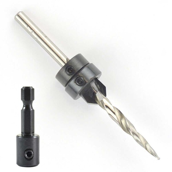 Big Horn # 10 Complete Countersink W/Taper Drill & Quick-Change 1/4" Hex Shank Adapter From W.L. Fuller (C5M) - 18926
