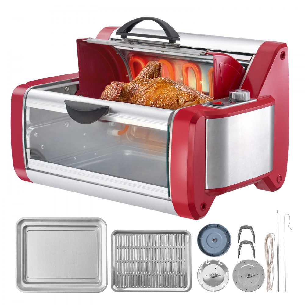 VEVOR Stainless Steel Shawarma Grill Machine Electric Gyro Rotisserie Doner - WSKRJ12LBSDRKHUB5V1