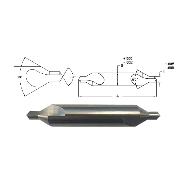 Link 4-90 Type Ded Carbide Centerdrill - 90-CB-005