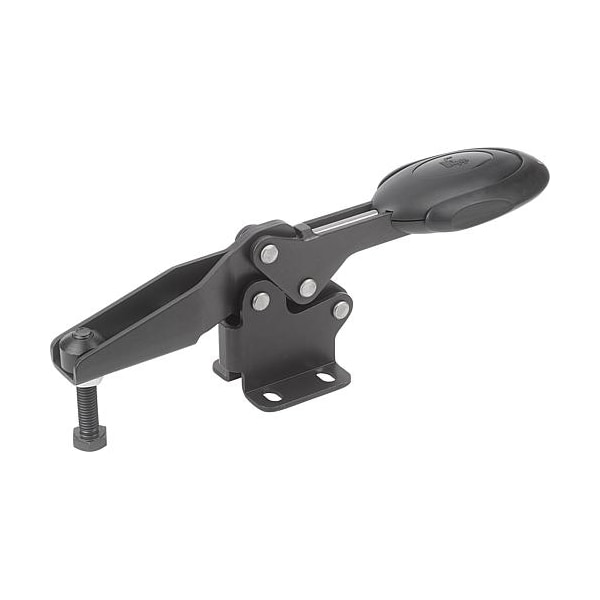 Kipp Horizontal Toggle Clamps w. Safety Lock w. flat foot and adj. spindle - K0660.012100
