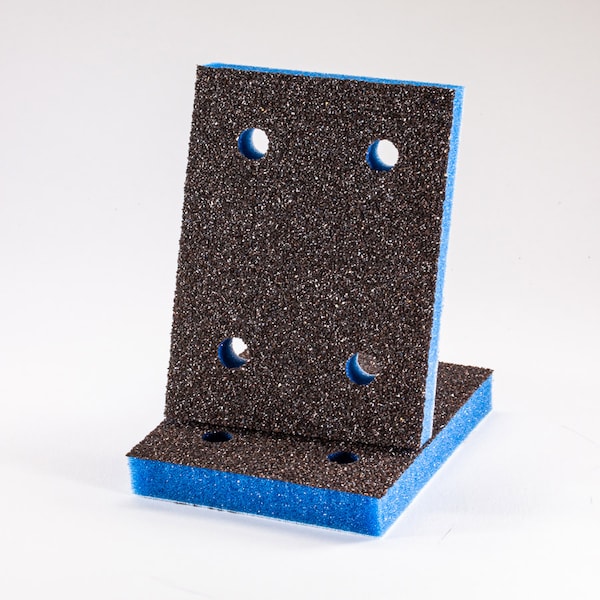 EKASILK PLUS 1 / 2 pulgadas Esponja 3"x 4" Gruesa (Acabado de 60 granos) 4 Orificios Almohadilla de Lijado de Gancho y Lazo - P-105599