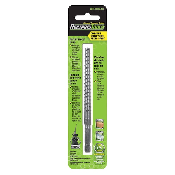 Recipro Tools Recip Rat-Tail Rasp Wood - RCT-RTW-10