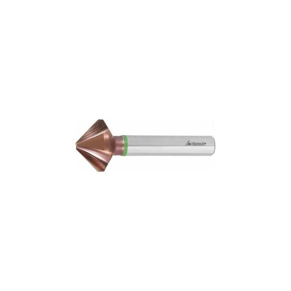 Garant High-Precision HSS Countersink with 3 Drive Flats, 90 Deg, TiAlN Coated, 23 mm - 150132 23