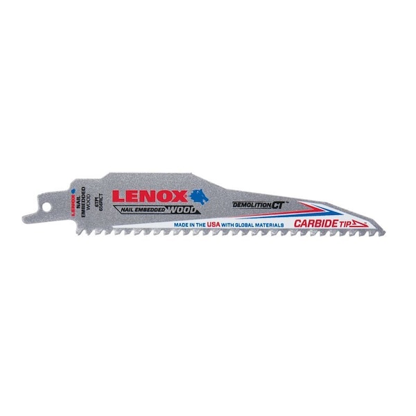 Irwin Lenox Demolition CT 6 in. Carbide Tipped Reciprocating Saw Blade 6 TPI 1 pc - 1832118