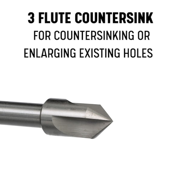 Drill America 1/2"-82 1/4" Shank HSS 3 Flute Center Reamer - DEWCSK1/2-82X1/4