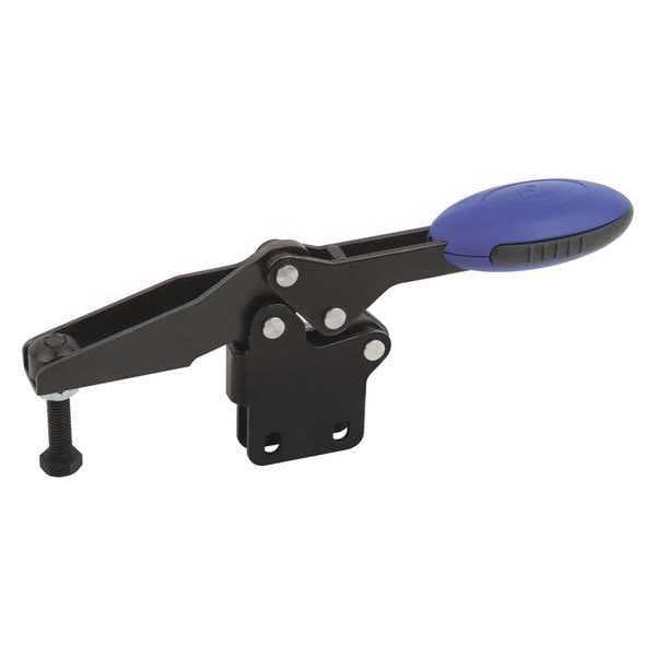 Kipp Toggle Clamp Horizontal, Foot Vert. F1=650, Clamping Spindle M05X25, Steel, Blue - K0661.005001