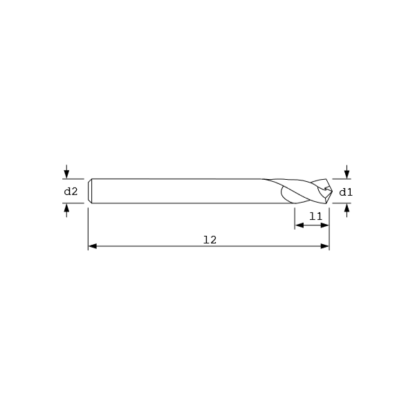Ac Drills Spot Drill, 2FL, 120 deg., 1/8" dia., Unctd - NC01250-120