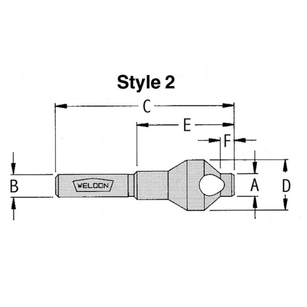 Drill America 3/8"x25/64" 82 Degree Piloted Countersink - WELCS12-2