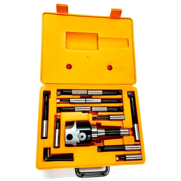 Hhip 3 Piece Boring Tool Set With 3" Head R8 Shank & 3/4" Boring Bar Set - 1001-0107