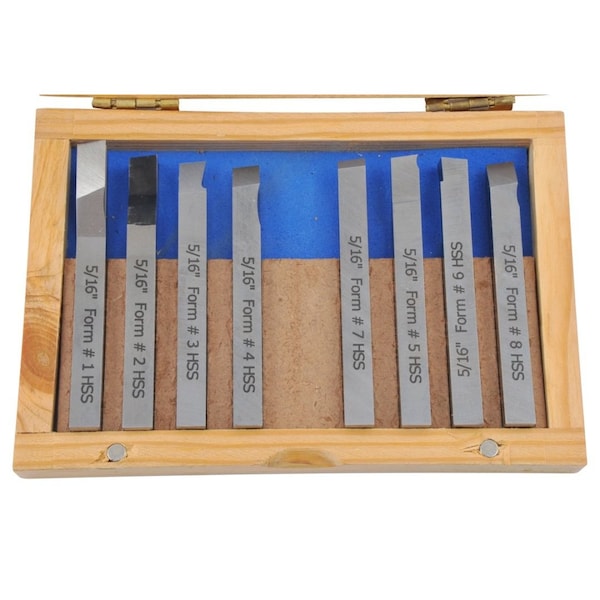 H & H Industrial Products 5/16 X 3-1/8" 8 Piece High Speed Steel Lathe Turning Tool Set - 2006-9024