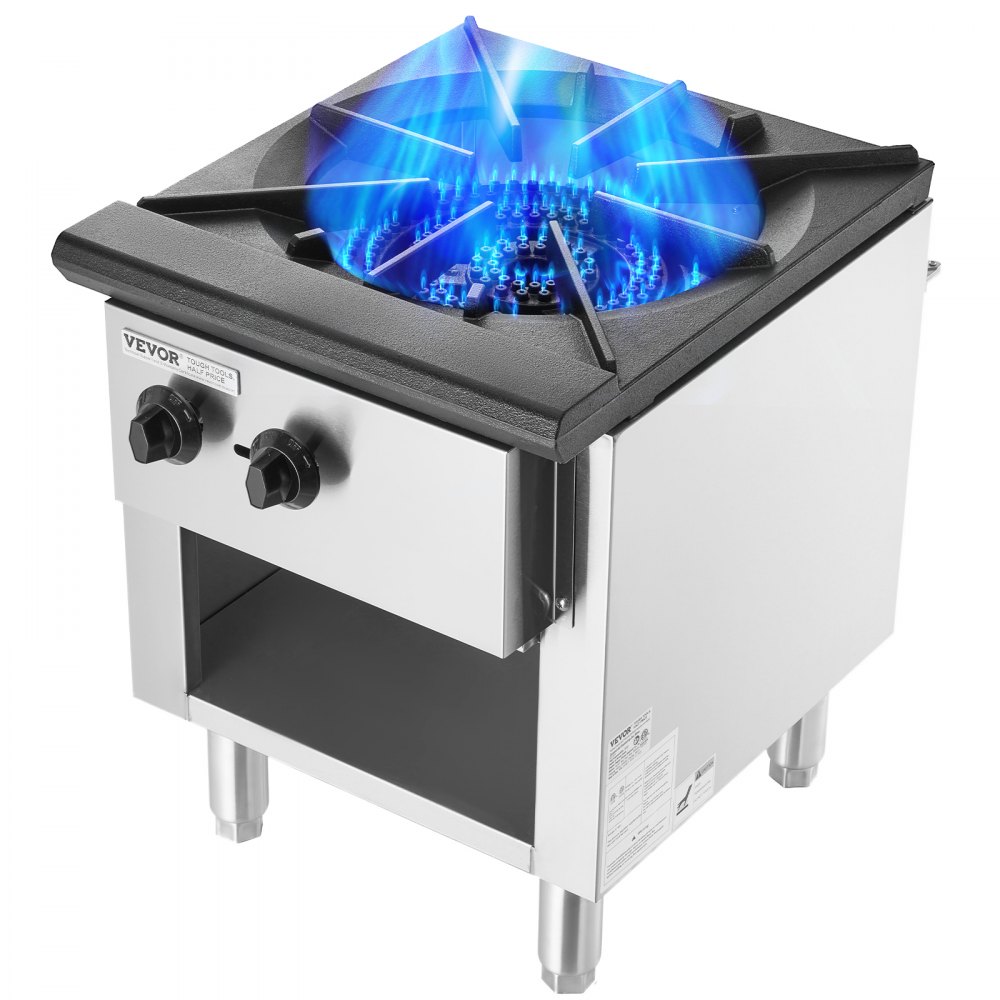 VEVOR Commercial Gas Range Stove 1 Burner Countertop Cooking Hot Plate Kitchen - SYTSRQZDJK1G2145CV0
