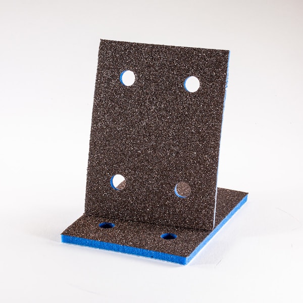 Uneeda EKASILK PLUS Esponja de 5mm 3"x 4" Medio (acabado de 120-150 granos) Almohadilla de lijado con 4 agujeros gancho y lazo - P-105647