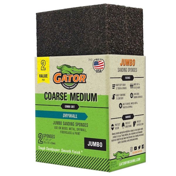 Esponjas de lijar para tabla roca Gator Finishing, grano grueso/medio combo - 7117