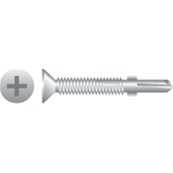 Swivel 10-16 x 1.62 in. Phillips Flat Head Reamer With Wings Screws  Zinc Plated, 4000PK - SW2592108