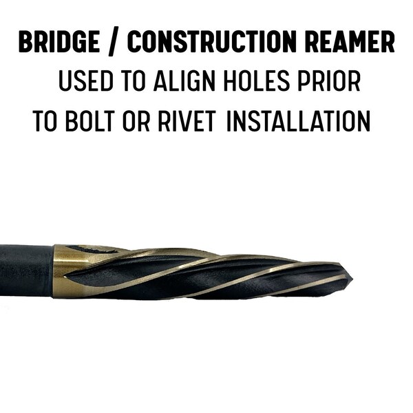 Drill America 1-1/8" Magnetic Black & Gold HSS Hex Shank Bridge Reamer - KFDRB1-1/8HEX-MAG