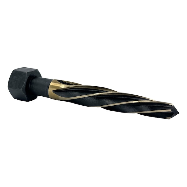 Drill America 1-1/8" Magnetic Black & Gold HSS Hex Shank Bridge Reamer - KFDRB1-1/8HEX-MAG
