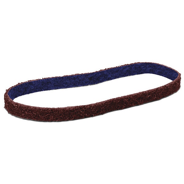 Banda de lijado Scotch-Brite, 1/4 de pulgada de ancho, 24 pulgadas de largo, sin tejer, óxido de aluminio, medio, DF-BL, color guinda - 7000121126