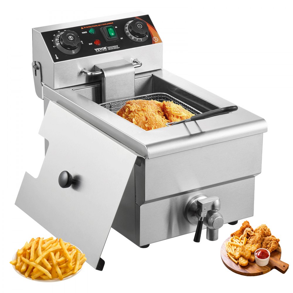 VEVOR Commercial Electric Deep Fryer Countertop Deep Fryer 1500W 11.6Qt / 11L - DGDZGSJK0000XU1BAV1
