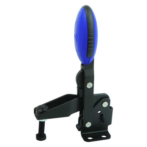 Kipp Toggle Clamp Vertical, Foot Horiz., Steel Nitrocarb and Oxidized, Blue - K0662.006001