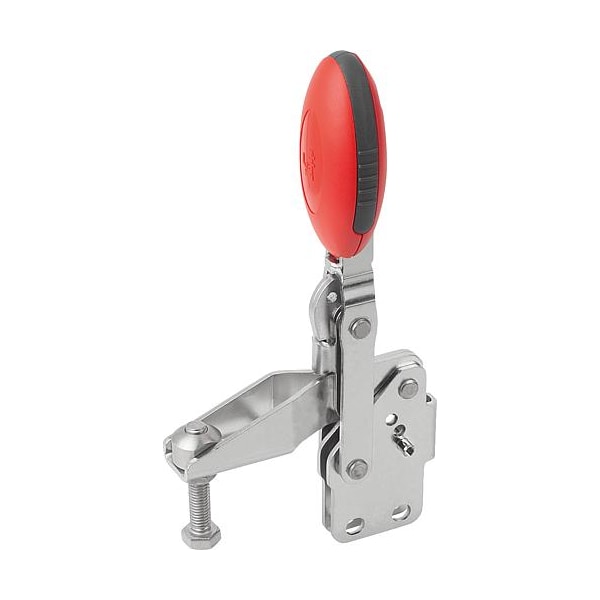 Kipp Vertical Toggle Clamps with straight foot and adj. spindle, stainless - K0663.108003