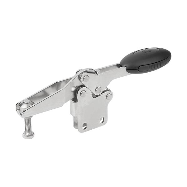 Kipp Horizontal Toggle Clamps, straight foot and adj. spindle, stainless - K0661.106000