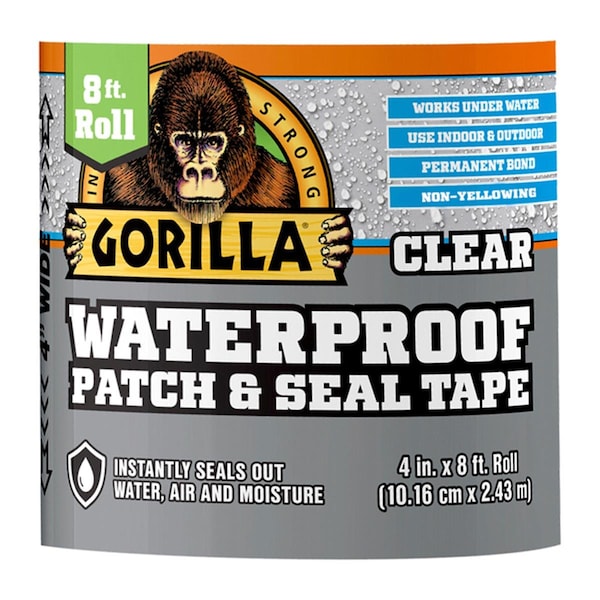 Cinta de reparación resistente al agua Gorilla 4 in. x 8 ft., transparente - GO9516