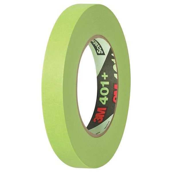Cinta de enmascarar 3M™ 401+/233+, 6.7 mil, 3/4" x 60 yardas, verde, 12 por caja - T93440112PK